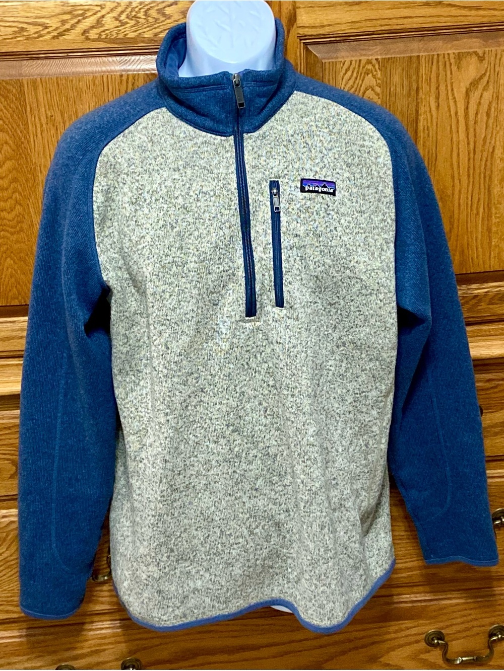 Patagonia Men's Better Sweater 1/4 Zip Fleece Pullover Grey Blue Sz L Outdoors